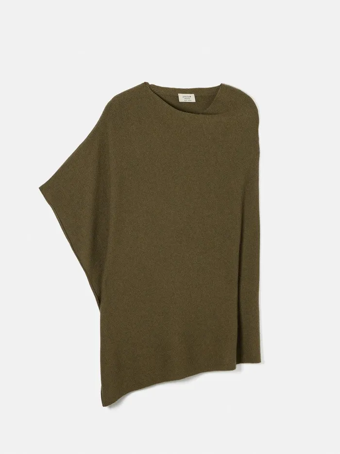 Women Wool Cashmere Blend Drape Poncho Green Jigsaw Ponchos and Scarves