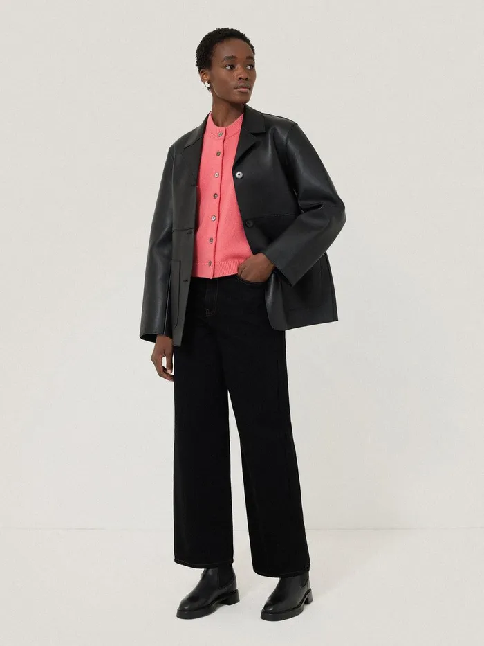 Women Wool Cashmere Blend Waistcoat Pink Jigsaw Knitwear and Cashmere