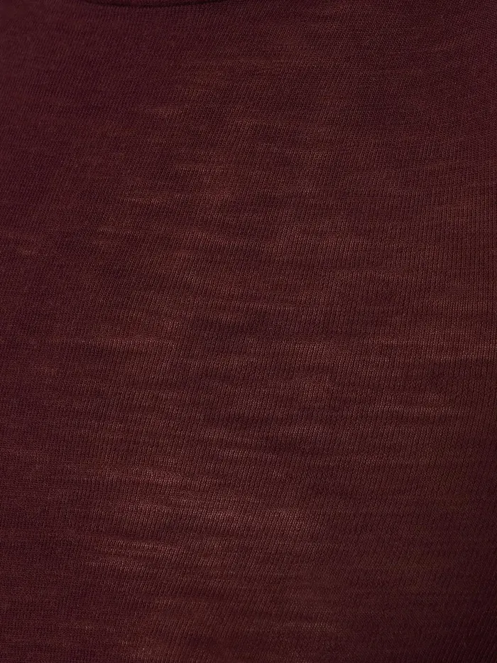 Women Wool Jersey Polo Neck Top Burgundy Jigsaw Shirts and Tops