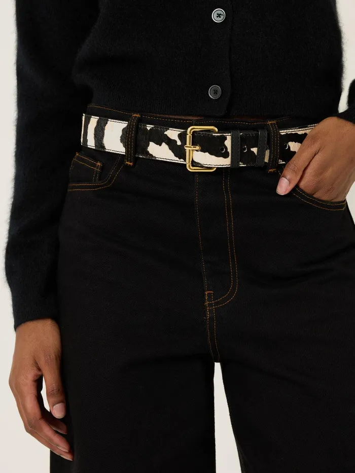 Women Zebra Belt Zebra Jigsaw Leather