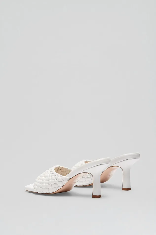 WOVEN LEATHER MULE 75 WHITE Shoes Scanlan Theodore Women
