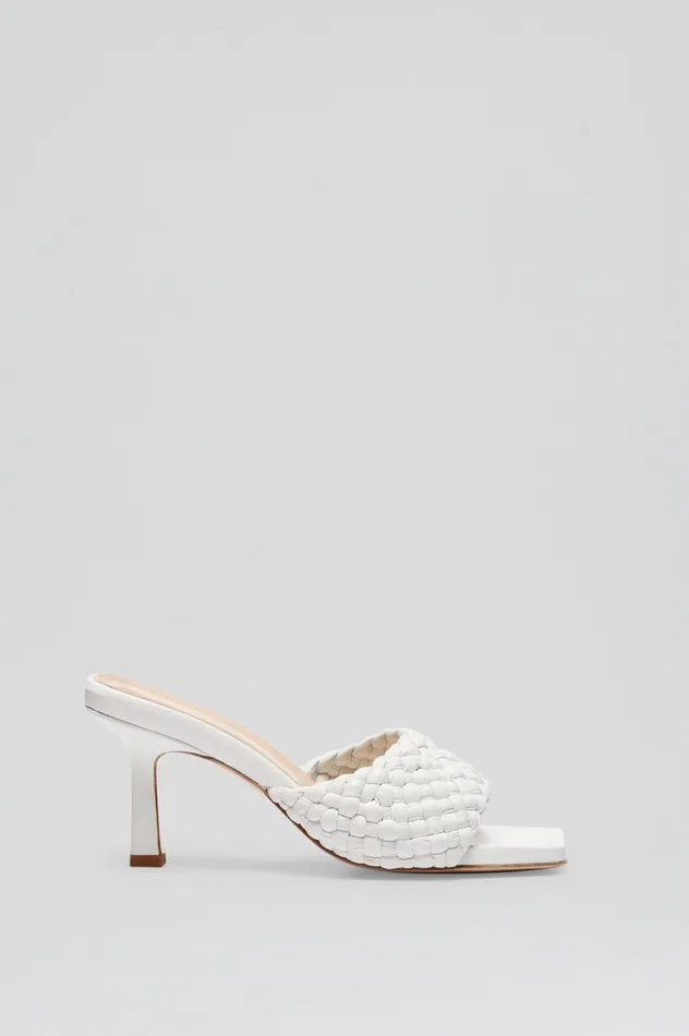WOVEN LEATHER MULE 75 WHITE Shoes Scanlan Theodore Women