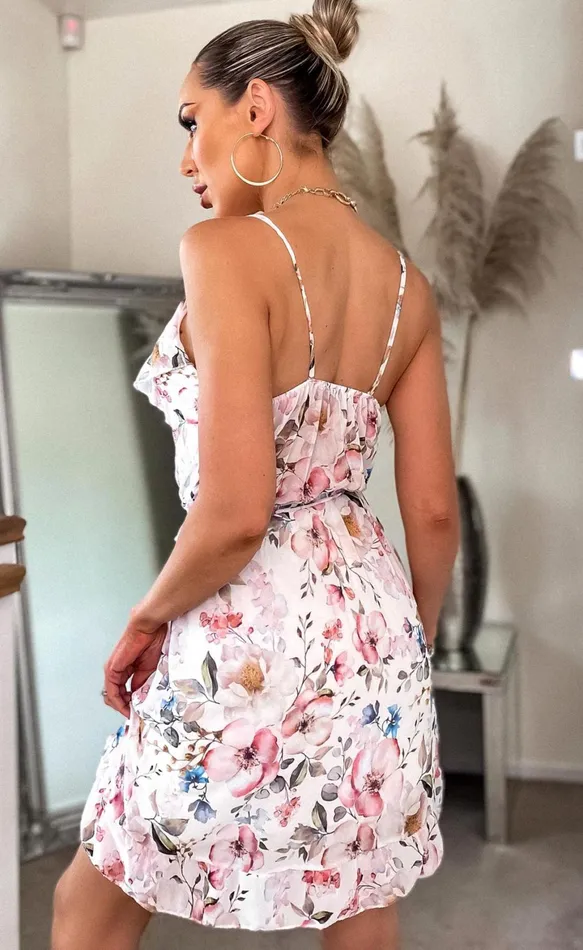 Zena Flora Frill Chiffon Wrap Dress Women Missfiga Wrap Dresses
