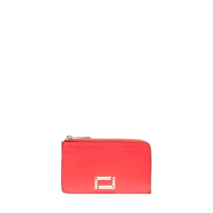 Zip Card Holder Kiss Red Women Lancel Card Holder