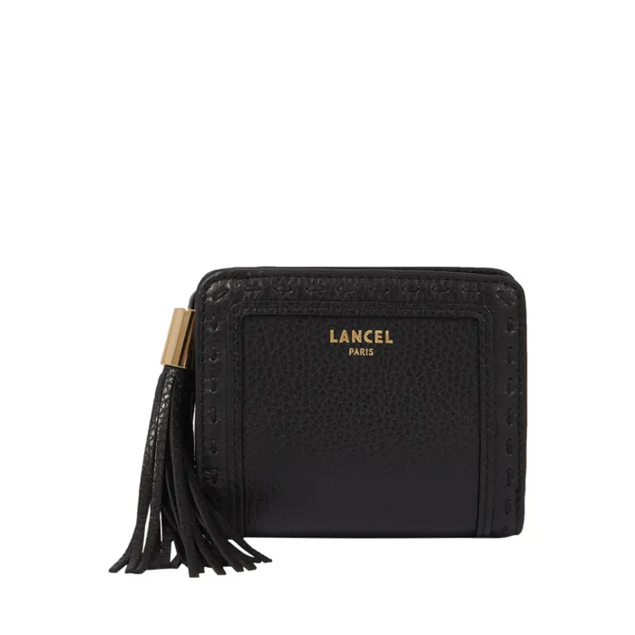 Zipped Medium Compact Wallet Black Women Lancel Wallet