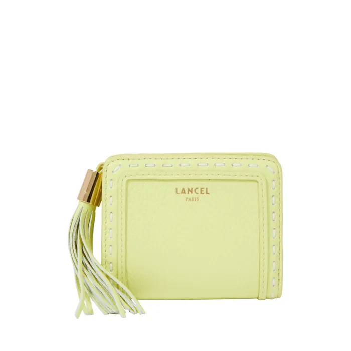Zipped Medium Compact Wallet Lime Women Lancel Wallet